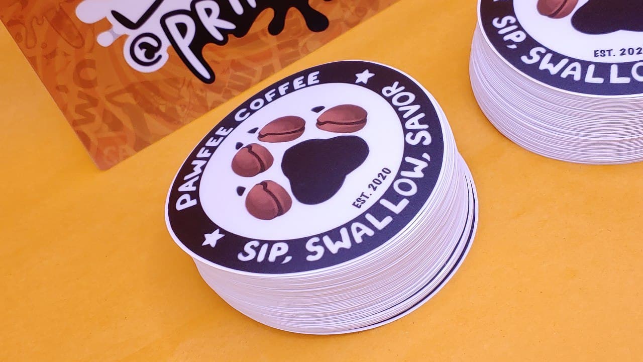 Pawfee Coffee Logo Sticker